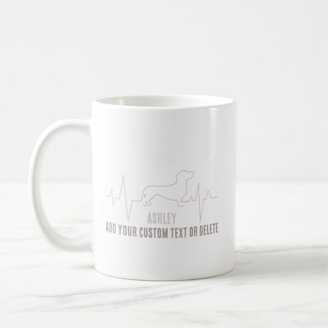 Mug Dachshund est le Cool Heartbeat Minimal Dog Love (Gauche)