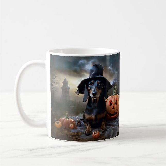 Mug Dachshund Halloween effroi (Gauche)