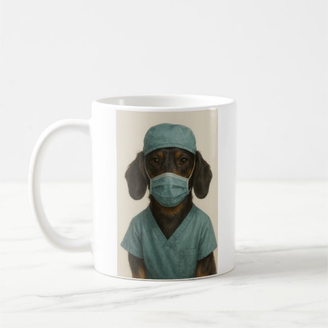 Mug Dachshund in Scrubs (Gauche)
