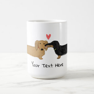 Mug Dachshund Kiss avec des chiens Wiener de coeur en 