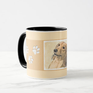 Mug Dachshund (Longhaerien) Peinture - Art Chien origi