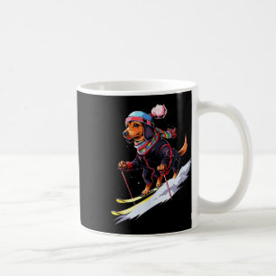Mug Dachshund Skiant Chien Skieur Ski Hiver Neige Homm