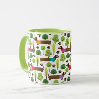 Mug Dachshunds En Promenade Dans Le Parc
