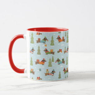 Mug Dachshunds festifs dans le Motif de neige