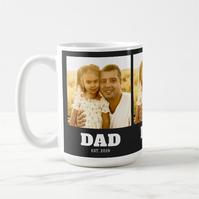 Mug Dad Established Bold Black 3 Photo (Gauche)