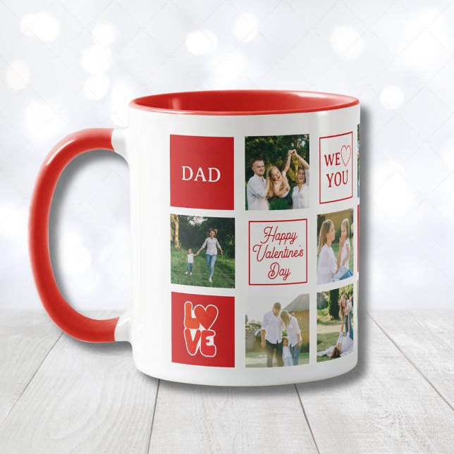 Mug Dad Messages Custom Photo Collage Valentines Day (Dad Messages Custom Photo Collage Valentines Day Mug
)