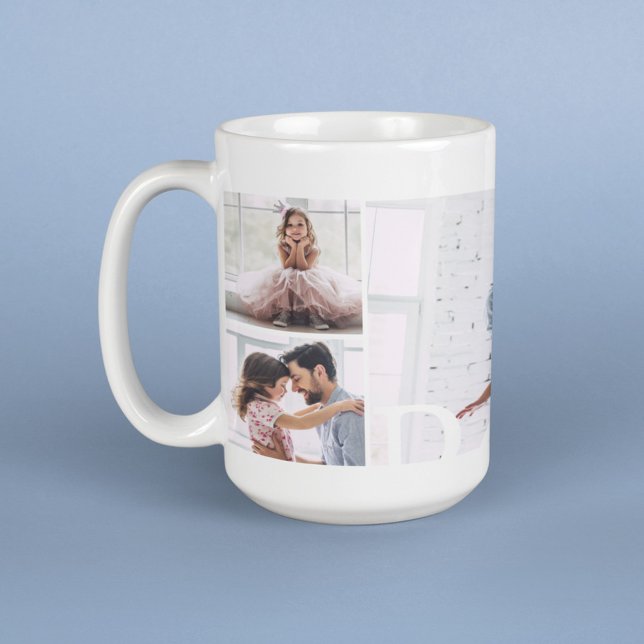 Mug DAD Multiphoto Collage et Monogramme personnalisé (Créateur téléchargé)