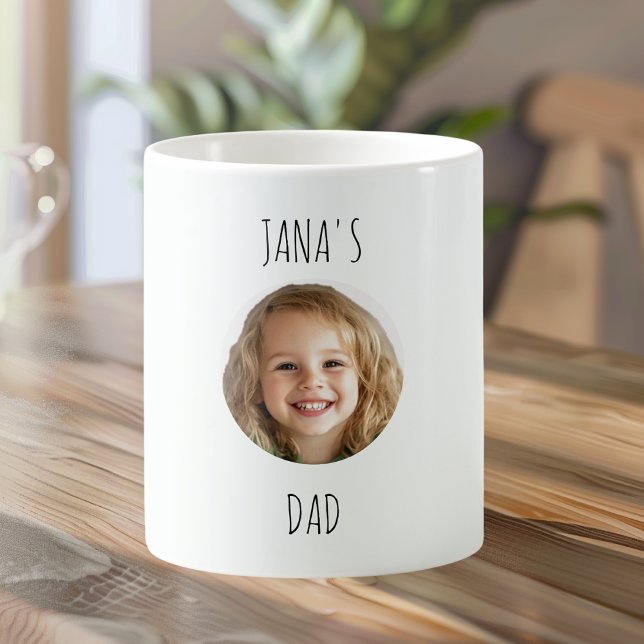 Mug DAD personnalisé | Photo à visage personnalisé | U (Créateur téléchargé)