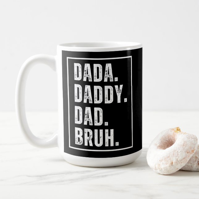 Mug Dada Daddy Papa Bruh désespéré Fête des pères rétr (Avec donut)