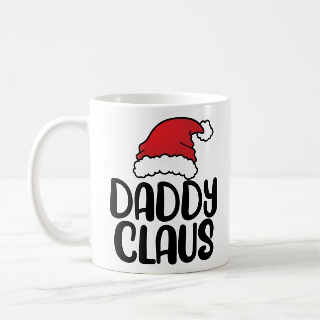 Mug Daddy Claus - Cadeau de pyjama correspondant à Noë (Gauche)