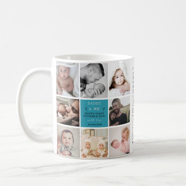 Mug 'Daddy & Me' 1ère Fête des pères Photo Collage tas (Gauche)