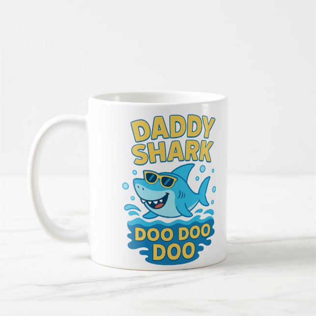 Mug Daddy Shark, Doo Doo-Funny & mignonne fête des pèr (Gauche)