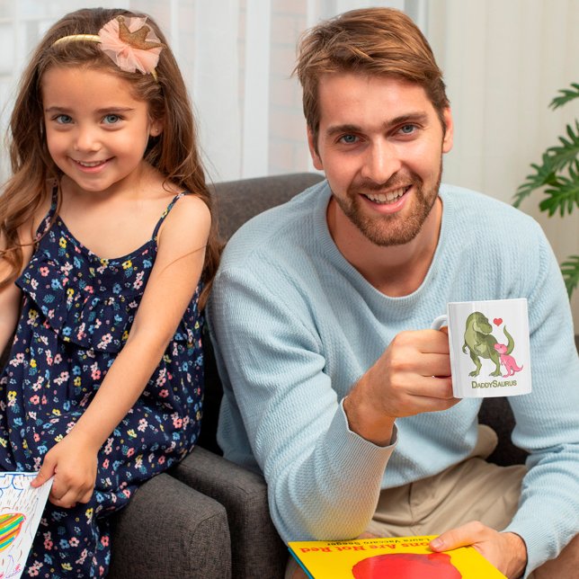 Mug DaddySaurus T-Rex et bébé fille Dinosaures (Créateur téléchargé)