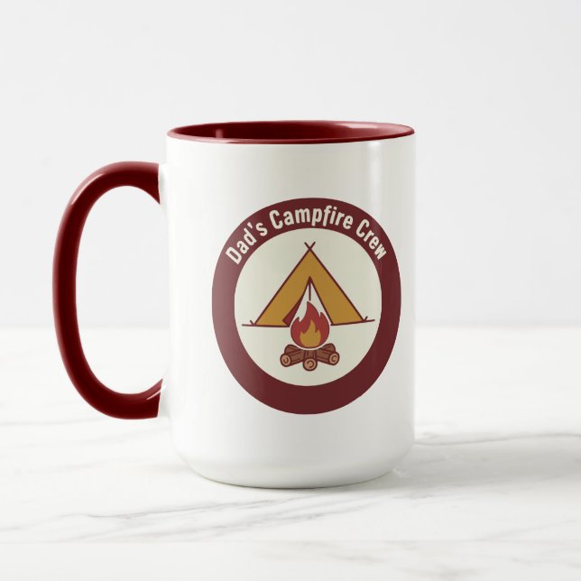 Mug Dad's Campfire Crew Tent Badge Father's Day (Gauche)