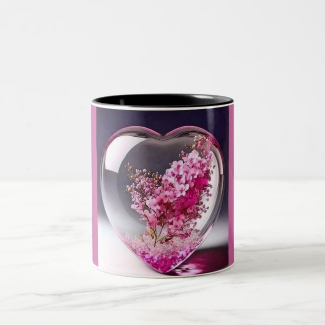 Mug d'affection : Floral Heart Design pour Café & (Centre)