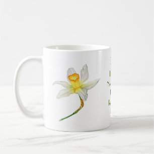 Mug Daffodique avec fleur positive signifiant aquarell