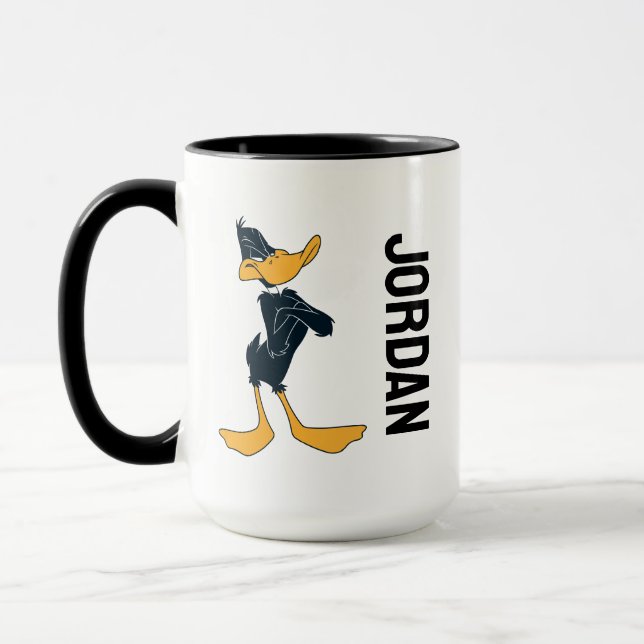 Mug DAFFY DUCK™ avec bras croisés | Ajouter Votre Nom (Gauche)