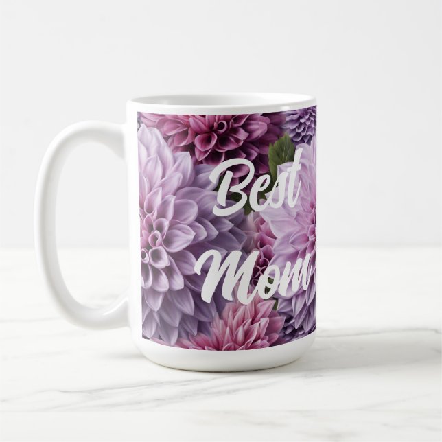 Mug Dahlia Fleurs AI Art Design Best Mom (Gauche)