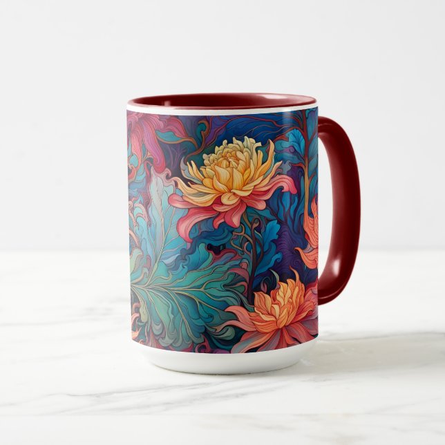 Mug Dahlia Tapisserie florale (Devant droit)