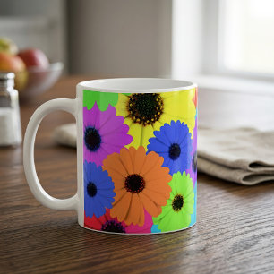 Mug Daisées ou Marigolds Motif psychédélique coloré