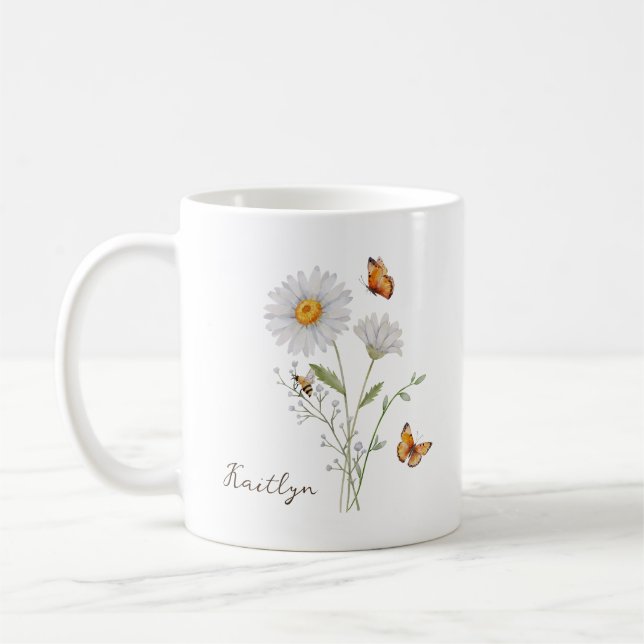 Mug Daisy Birth Month Flower (Gauche)