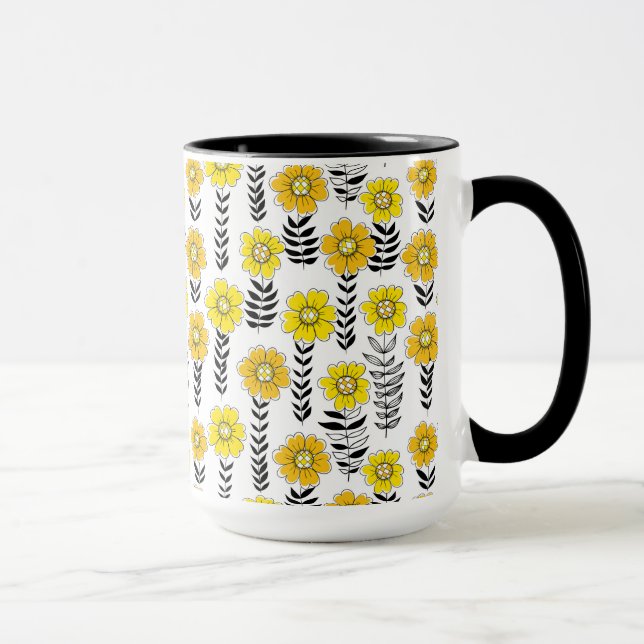Mug Daisy dooda en jaune et noir (Droite)