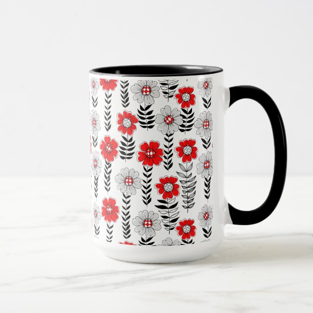 Mug Daisy dooda en rouge et noir (Droite)