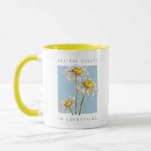 Mug Daisy Flowers Beauté Slogan