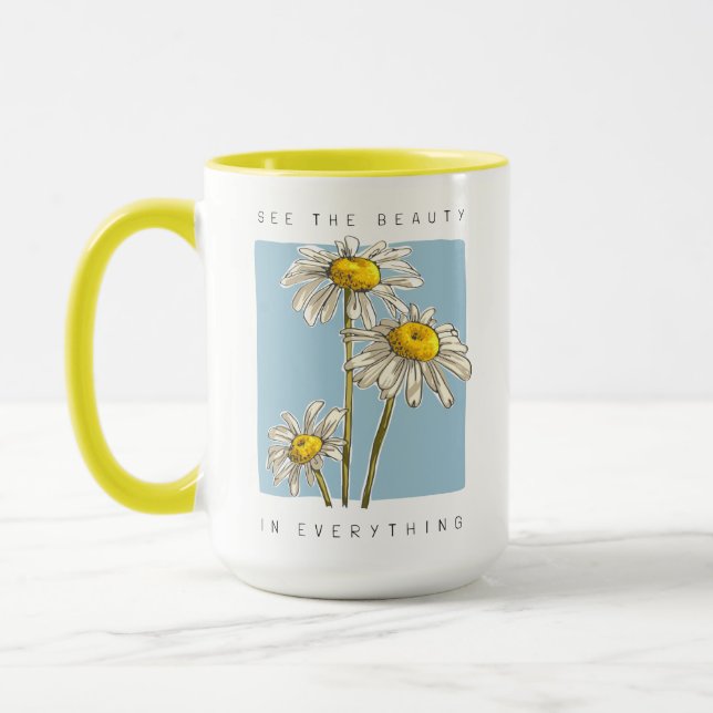 Mug Daisy Flowers Beauté Slogan (Gauche)