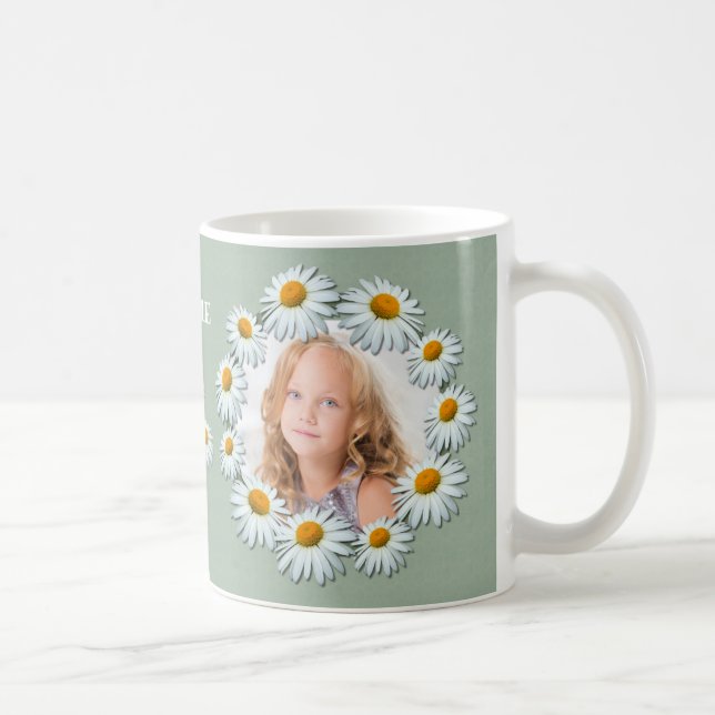Mug Daisy Frame, Ajouter votre photo et votre texte (Droite)