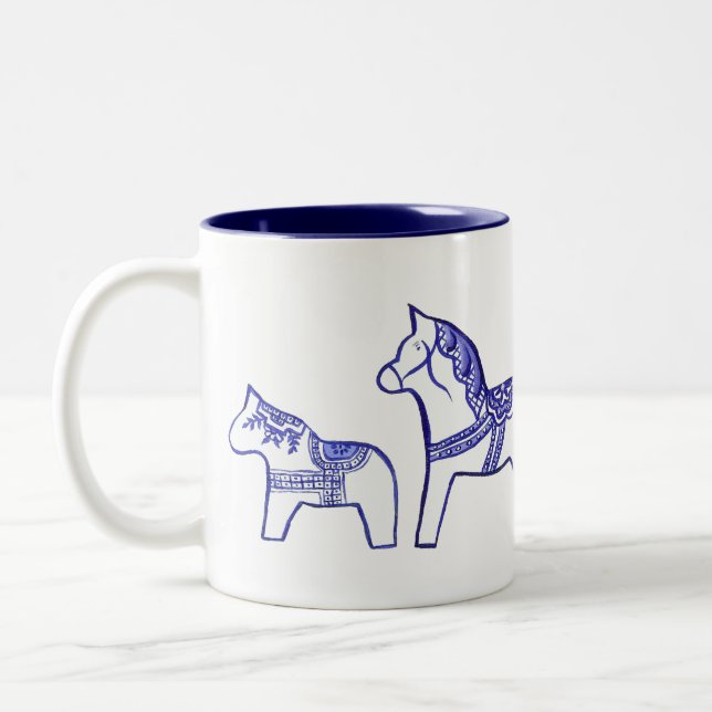 Mug Dala Chevaux Bleu et Blanc (Gauche)