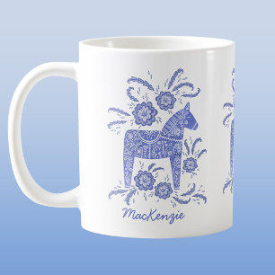 Mug Dala suédois Cheval bleu Personnalisé