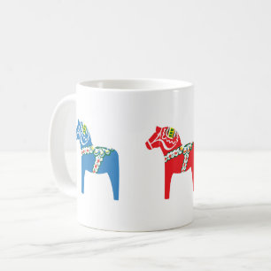 Mug Dalahäst suédois traditionnel - Rouge, Bleu et Ver