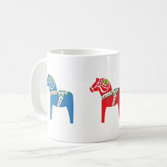 Mug Dalahäst vert, rouge et bleu (Devant gauche)