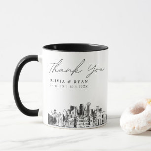 Mug Dallas Croquis Simple Mariage Personnalisé Café Mu