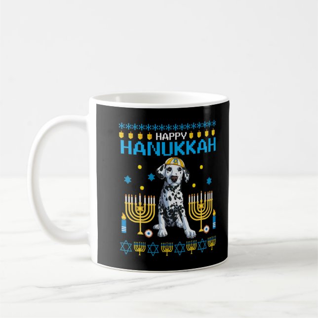 Mug Dalmatian Chanukah Jewish Ugly Hanukkah Sweater Pa (Gauche)