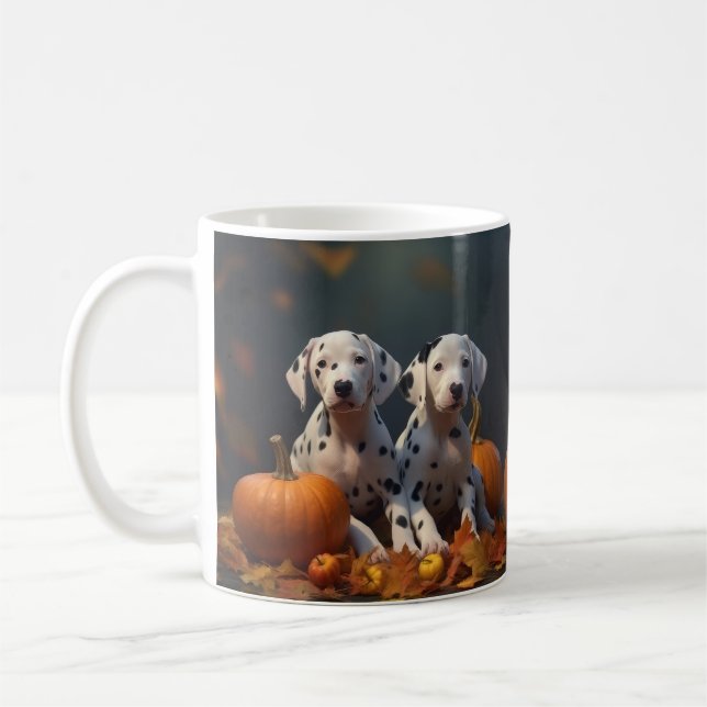 Mug Dalmatian chiot Automne Délice Citrouille  (Gauche)