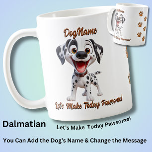 Mug Dalmatien, Ajouter le nom du chien, Modifier le te