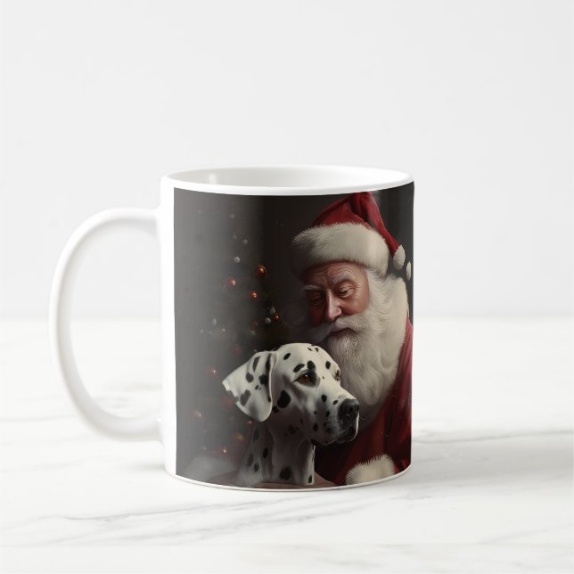 Mug Dalmatien avec le Père Noël Noël Festif (Gauche)