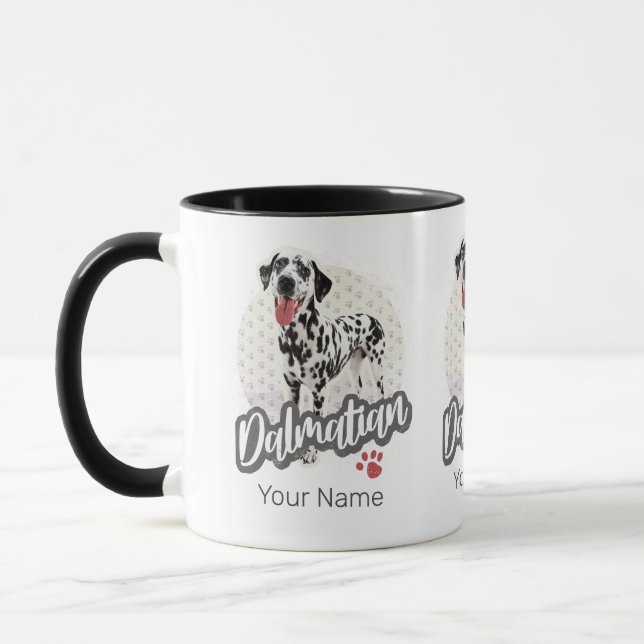 Mug Dalmatien Avec Paw Vintage Chien Amateurs Design (Gauche)