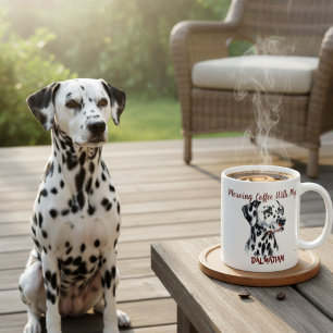 Mug Dalmatien Personnalisé Noir sur Fond Blanc