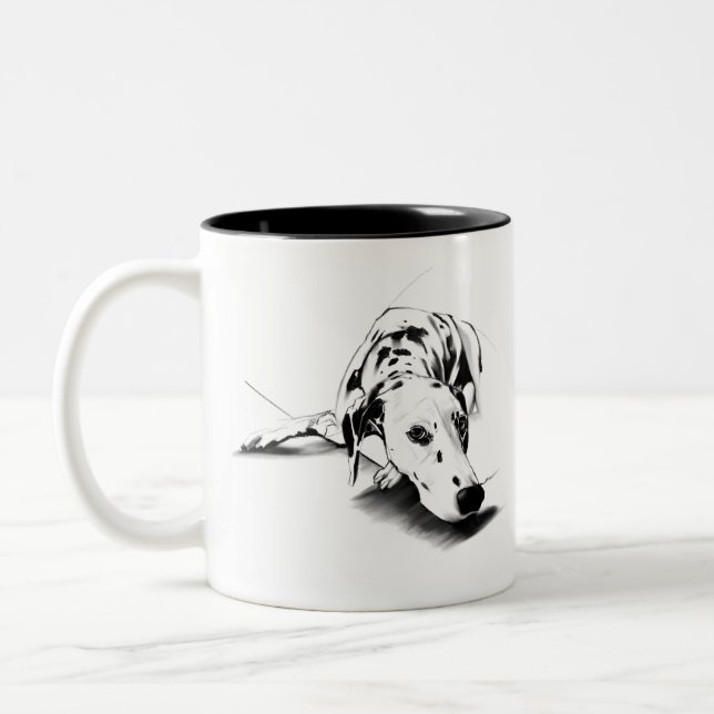 Mug Dalmatien – Tasse à café au chien tacheté dess (Gauche)