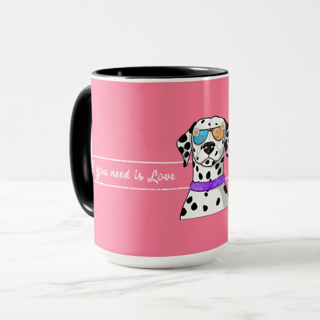Mug Dalmatien tout ce dont vous avez besoin est Amour (Devant gauche)