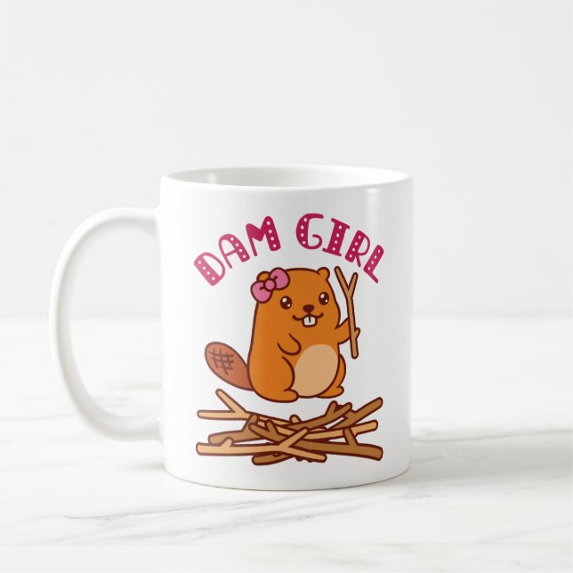 Mug Dam Girl Cute Beaver (Gauche)