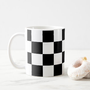 Mug Damas noir et blanc géométrique rétro