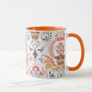 Mug Damas orange et blanc...tasse de café