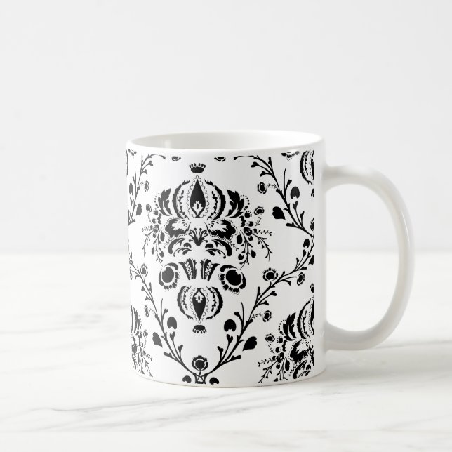 Mug Damask blanc et noir (Droite)