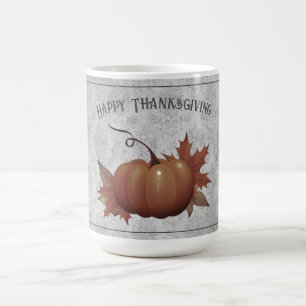 Mug Damask, Citrouille de Thanksgiving   Gris