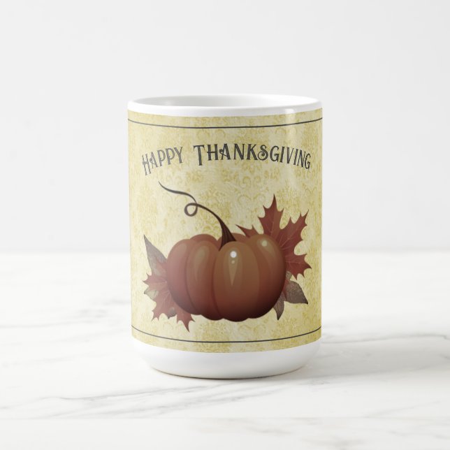 Mug Damask, Citrouille de Thanksgiving | jaune (Centre)