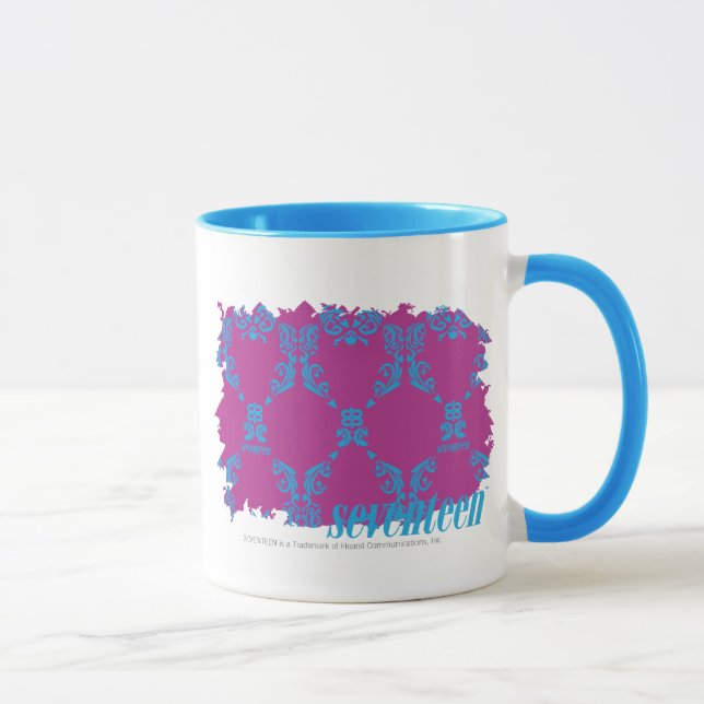 Mug Damassé 2 Aqua-Pourpres (Droite)